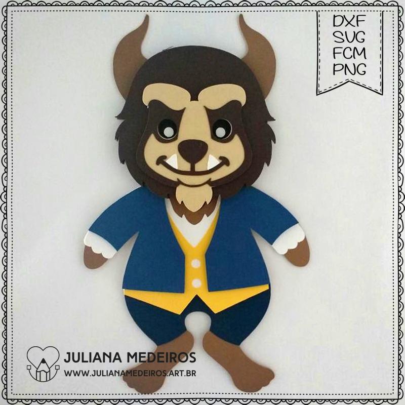 Arquivo de Corte Topo de Bolo - A Bela e a Fera