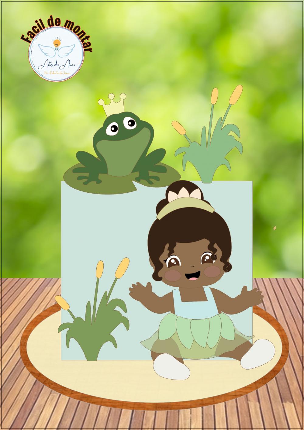 Arquivo de Corte Topo de Bolo - A Princesa e o Sapo