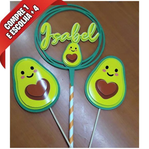 Arquivo de Corte Topo de Bolo - Abacate