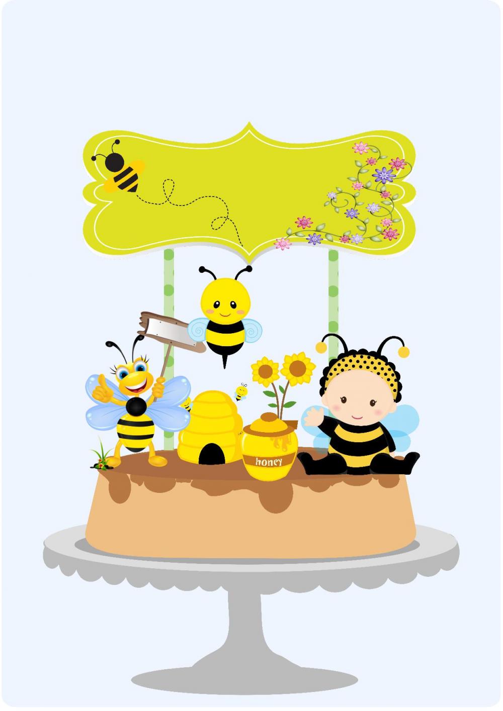 Arquivo de Corte Topo de Bolo - Abelhinha