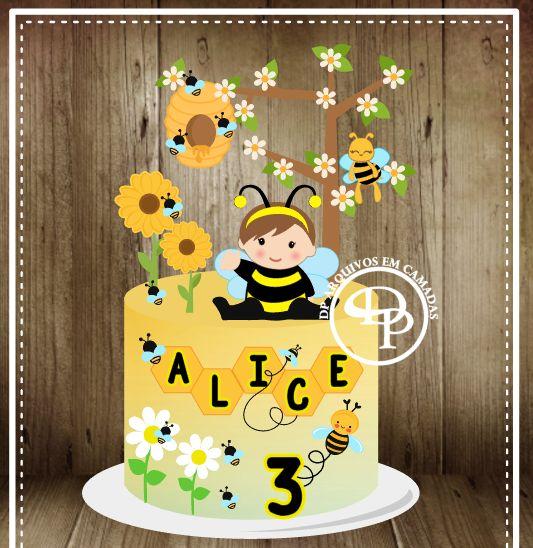 Arquivo de Corte Topo de Bolo - Abelhinha