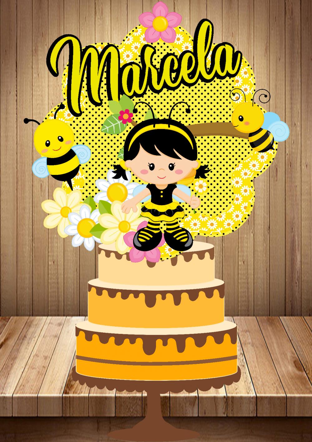 Arquivo de Corte Topo de Bolo - Abelhinha