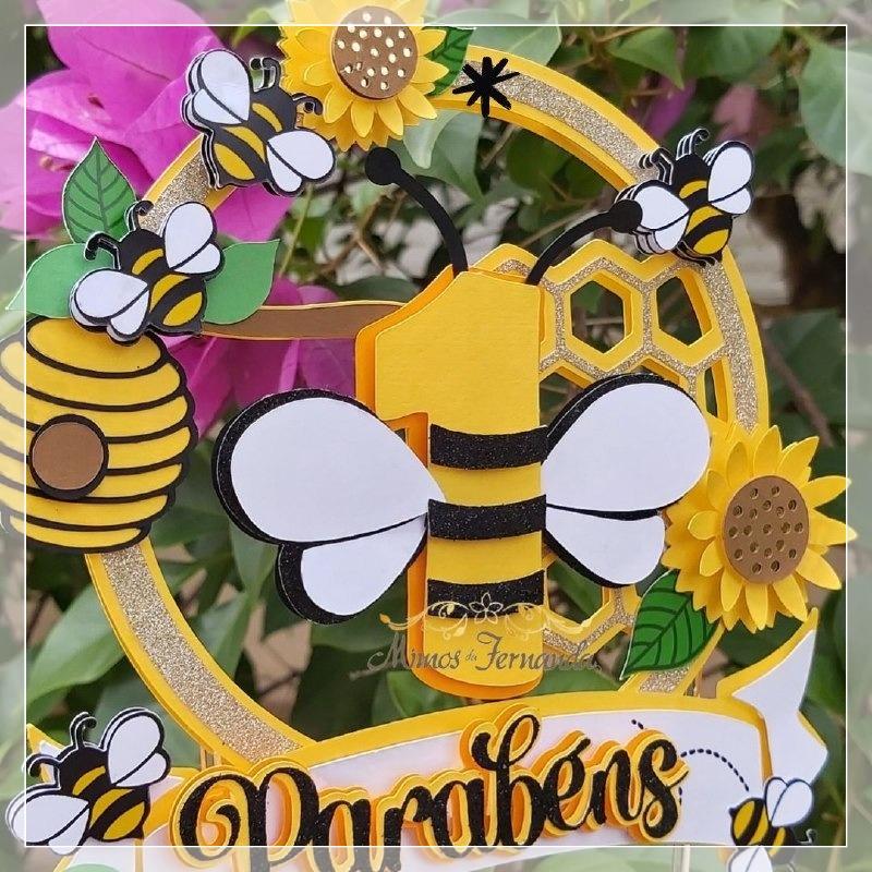 Arquivo de Corte Topo de Bolo - Abelhinha