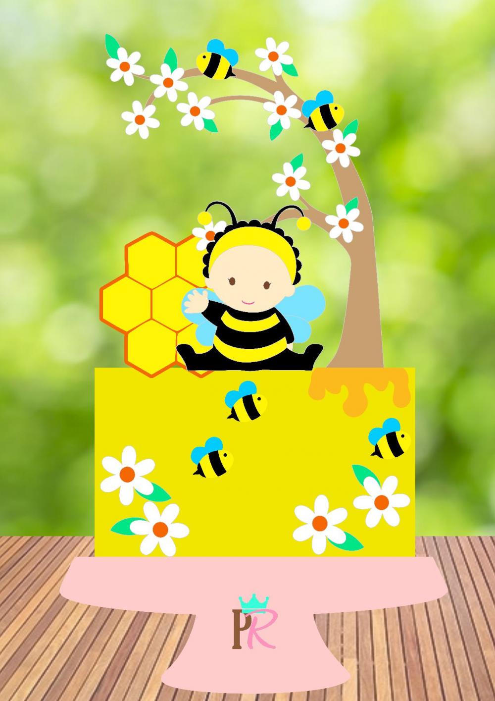 Arquivo de Corte Topo de Bolo - Abelhinha