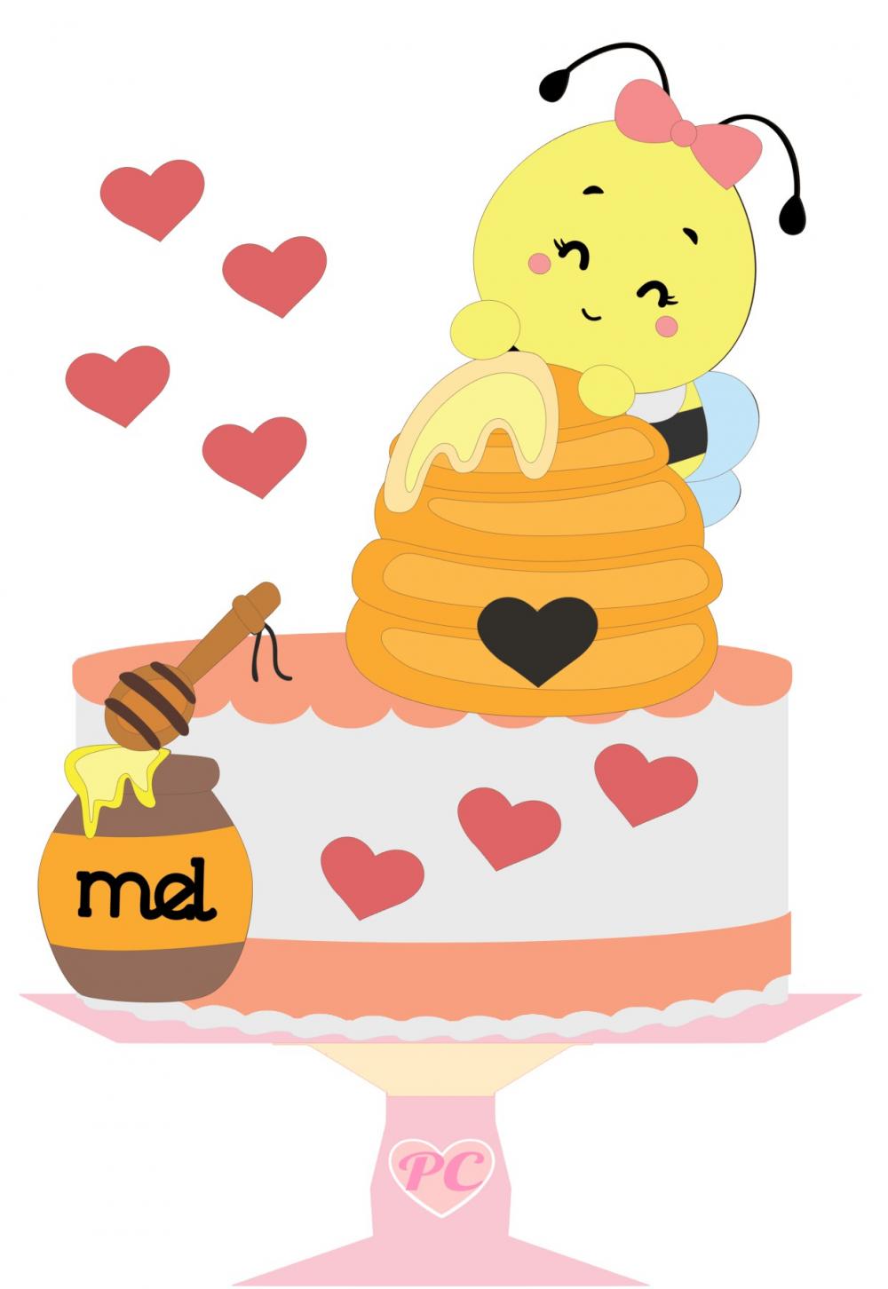 Arquivo de Corte Topo de Bolo - Abelhinha