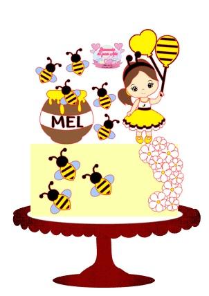 Arquivo de Corte Topo de Bolo - Abelhinha