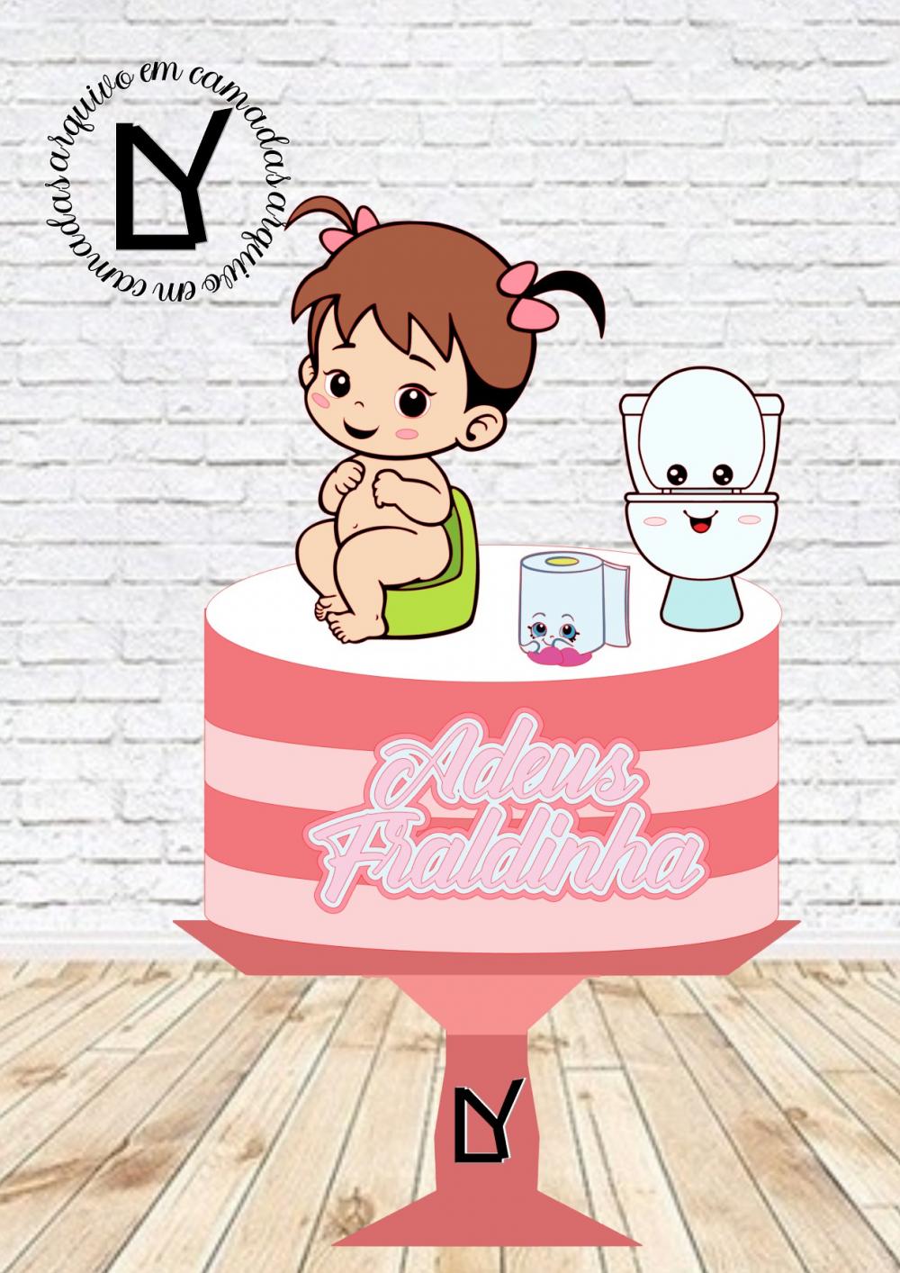 Arquivo de Corte Topo de Bolo - Adeus Fraldinha