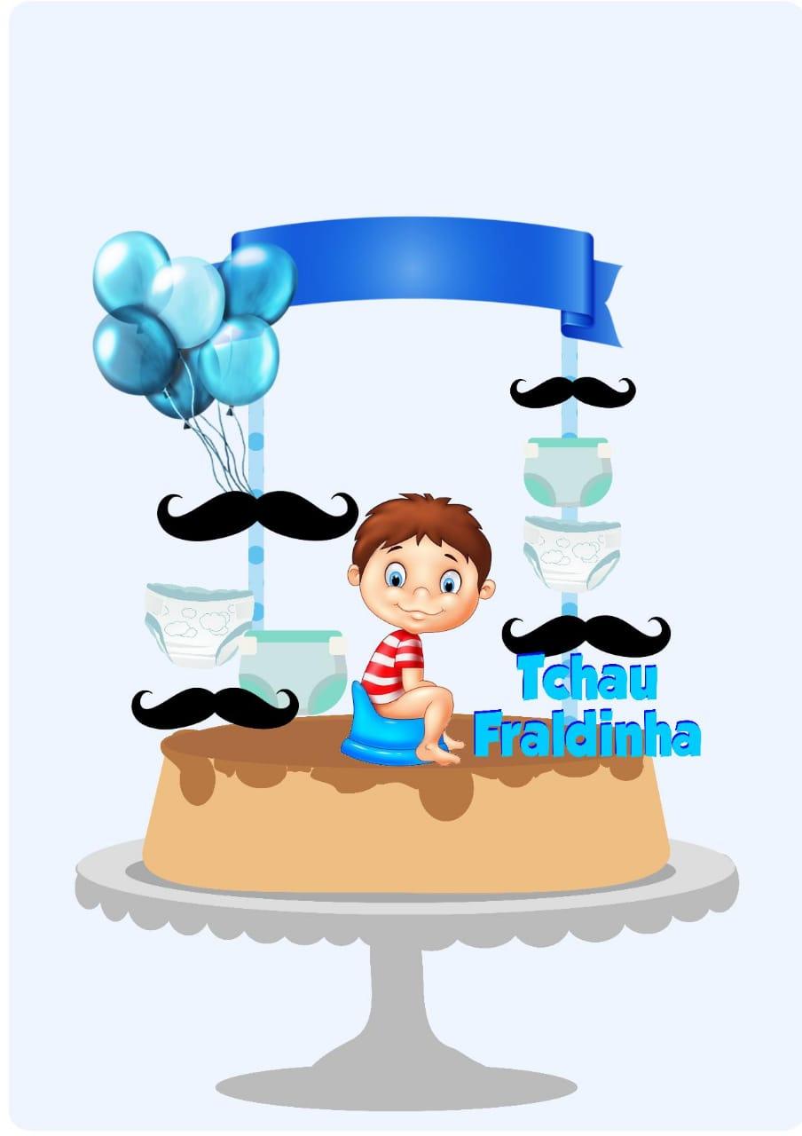 Arquivo de Corte Topo de Bolo - Adeus Fraldinha