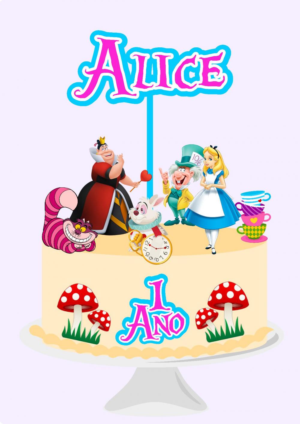 Arquivo de Corte Topo de Bolo - Alice