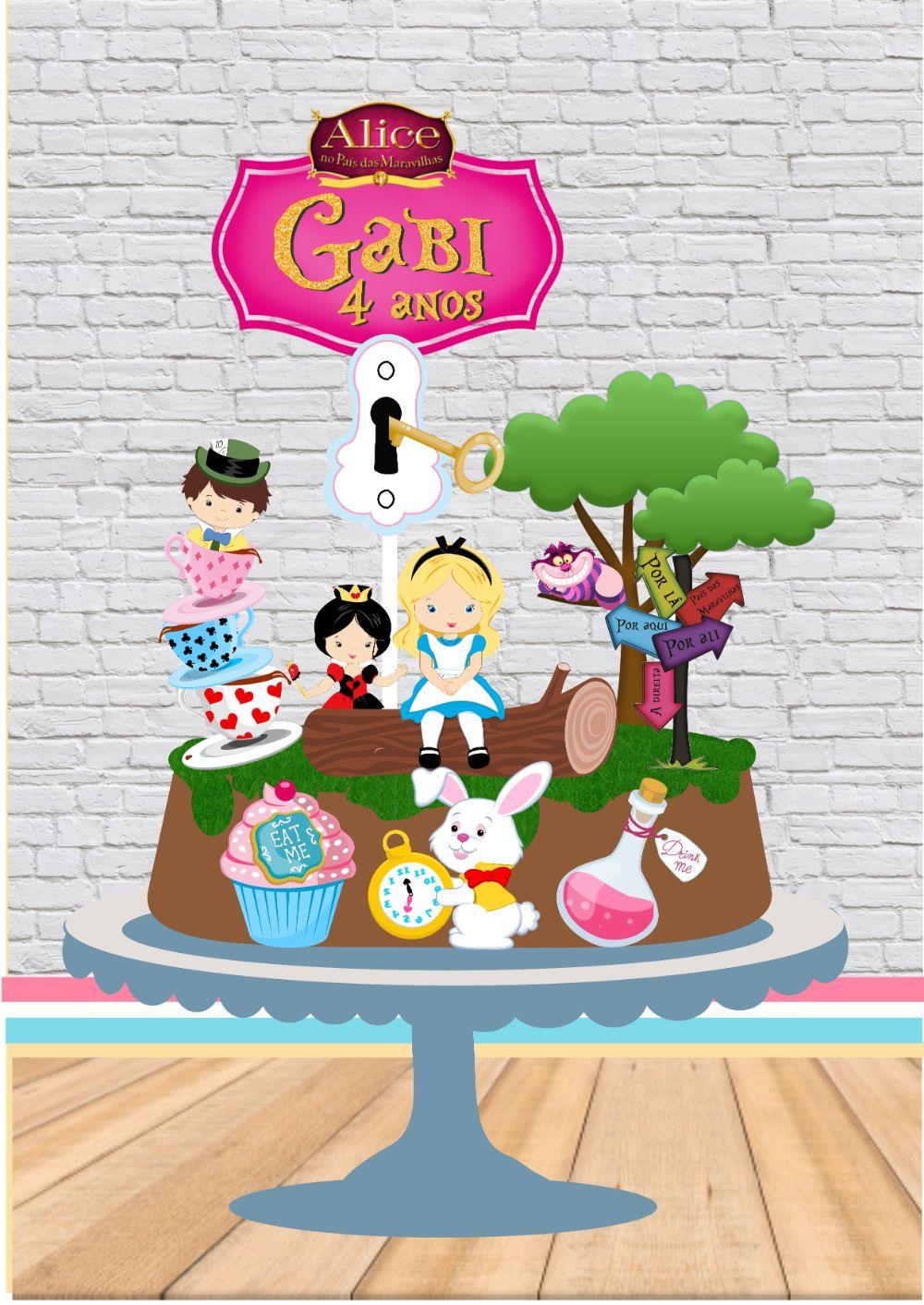 Arquivo de Corte Topo de Bolo - Alice