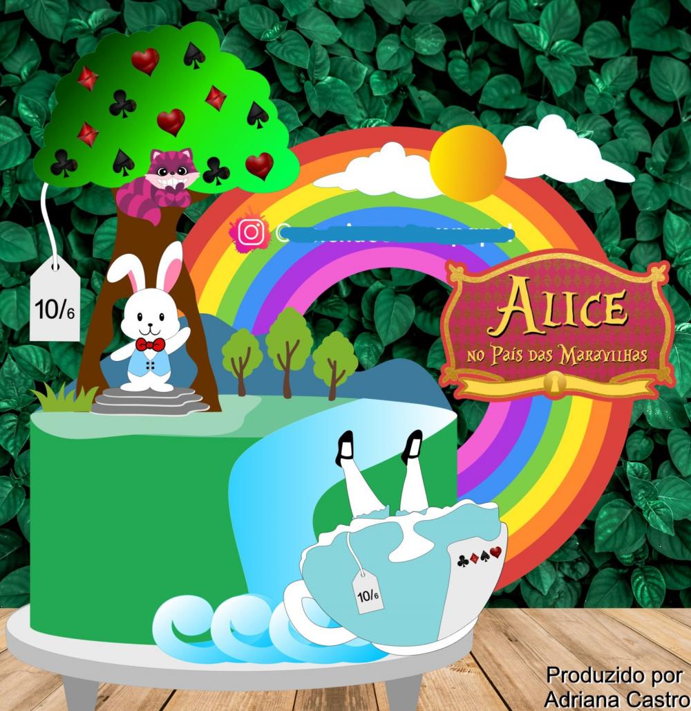 Arquivo de Corte Topo de Bolo - Alice