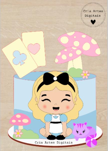 Arquivo de Corte Topo de Bolo - Alice