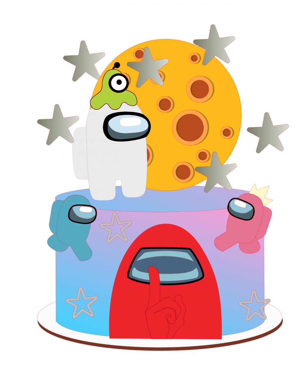 Arquivo de Corte Topo de Bolo - Among Us