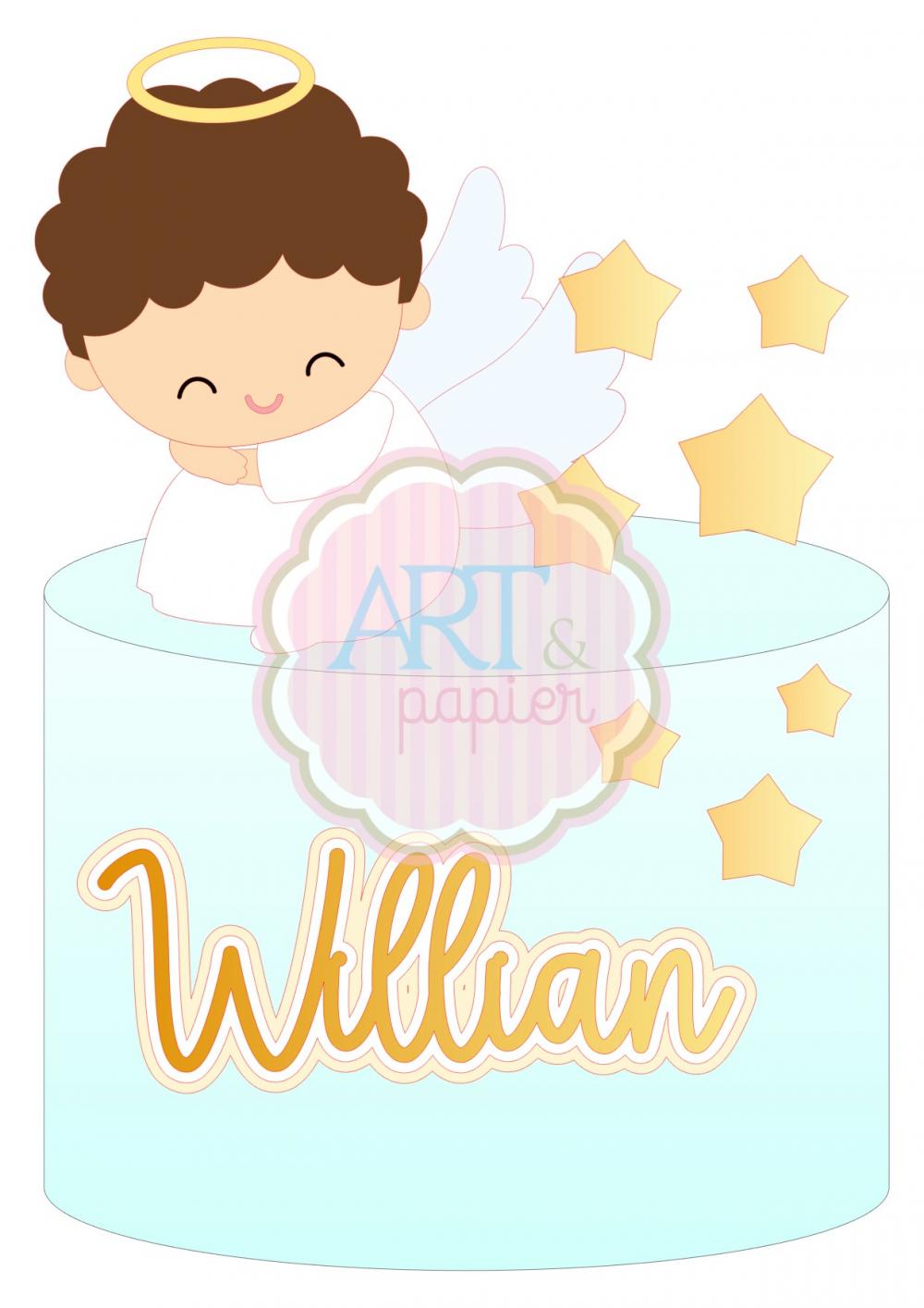 Arquivo de Corte Topo de Bolo - Anjinho