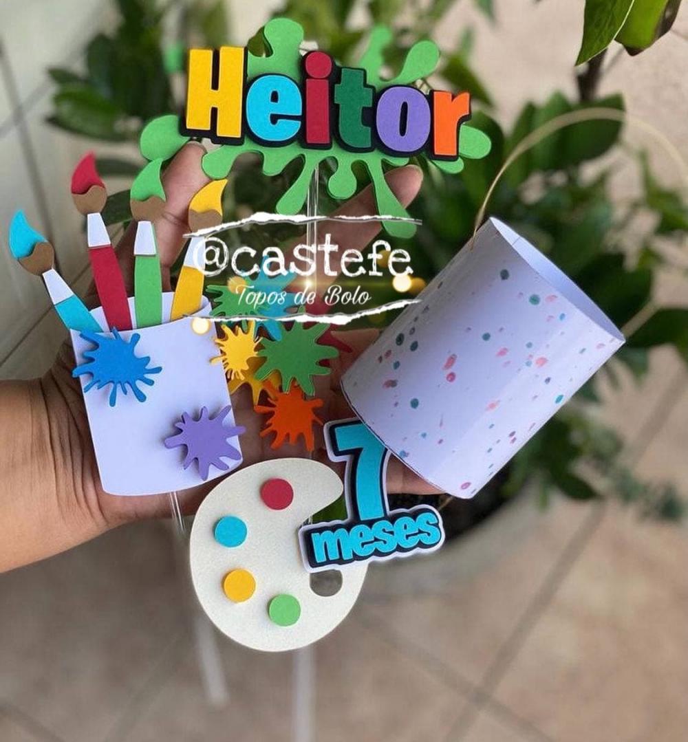 Arquivo de Corte Topo de Bolo - Aquarela