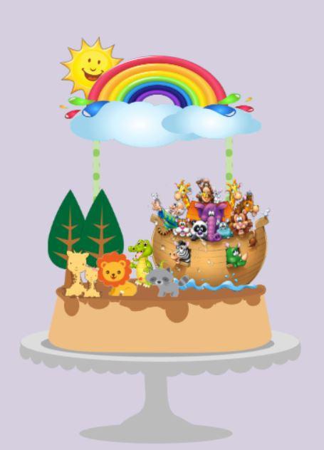 Arquivo de Corte Topo de Bolo - Arca de Nóe