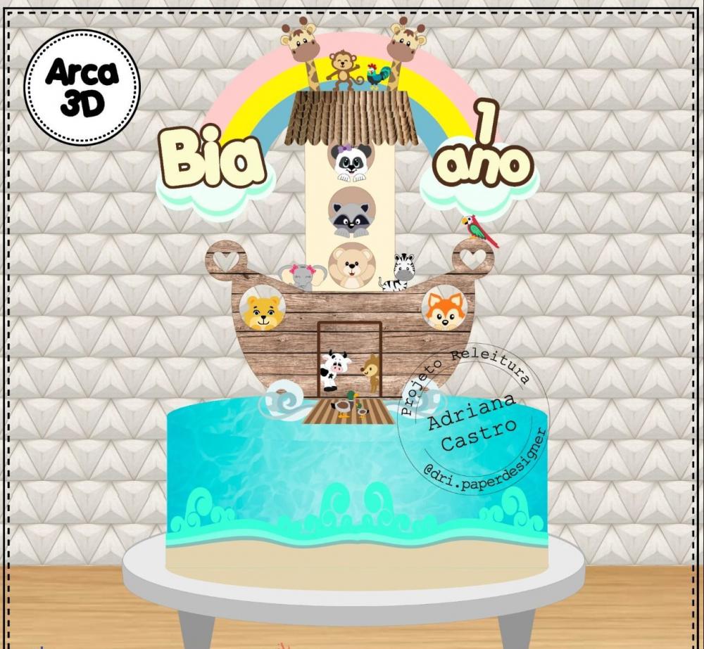 Arquivo de Corte Topo de Bolo - Arca de Nóe