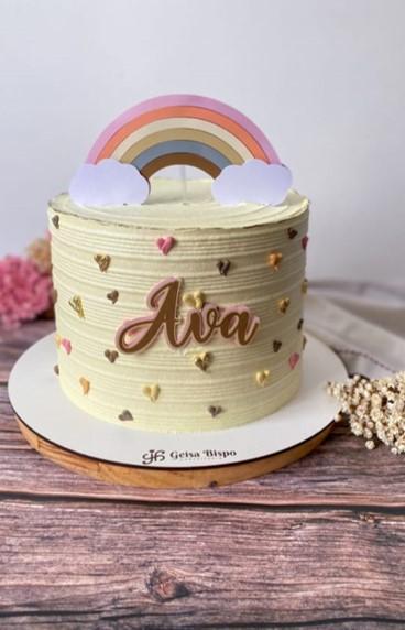 Arquivo de Corte Topo de Bolo - Arco Íris