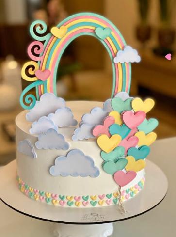Arquivo de Corte Topo de Bolo - Arco Íris