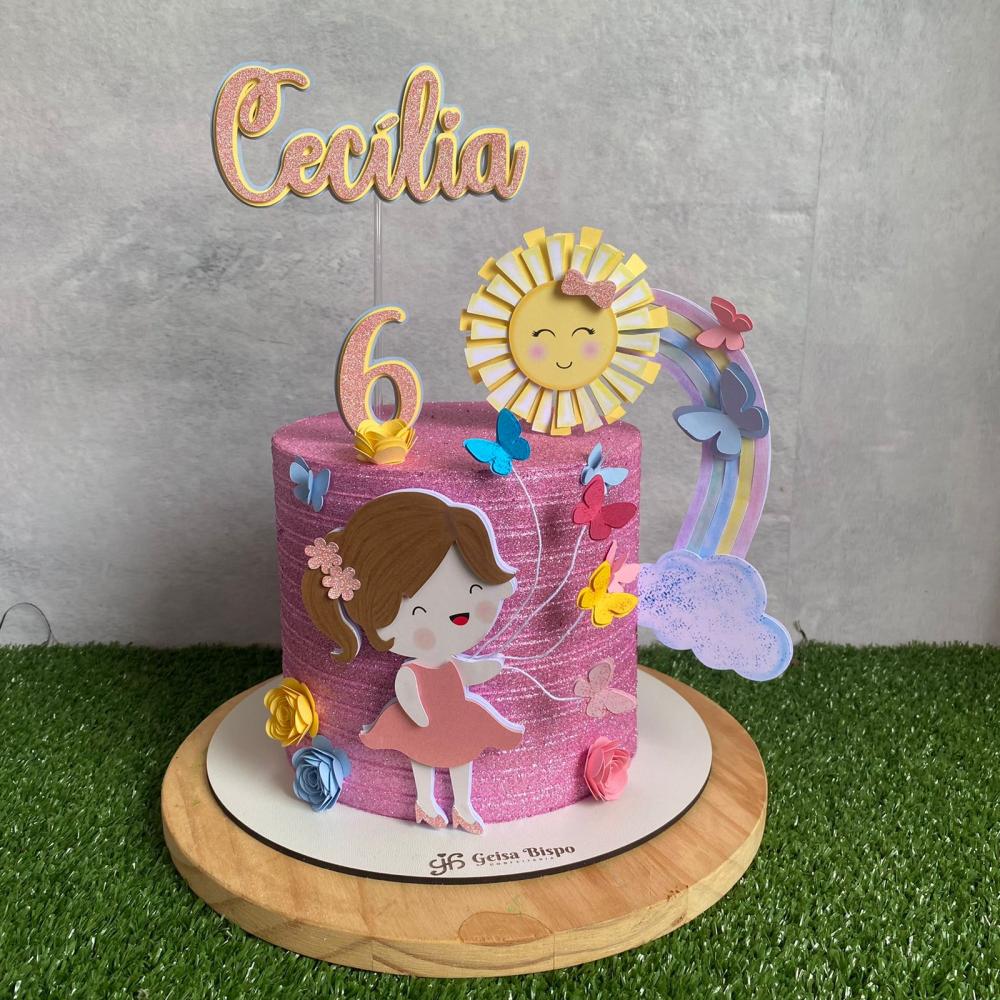 Arquivo de Corte Topo de Bolo - Arco Íris