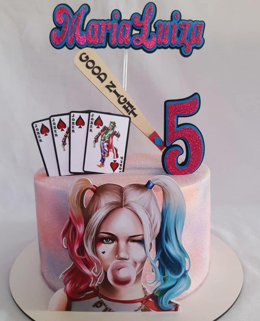 Arquivo de Corte Topo de Bolo - Arlequina