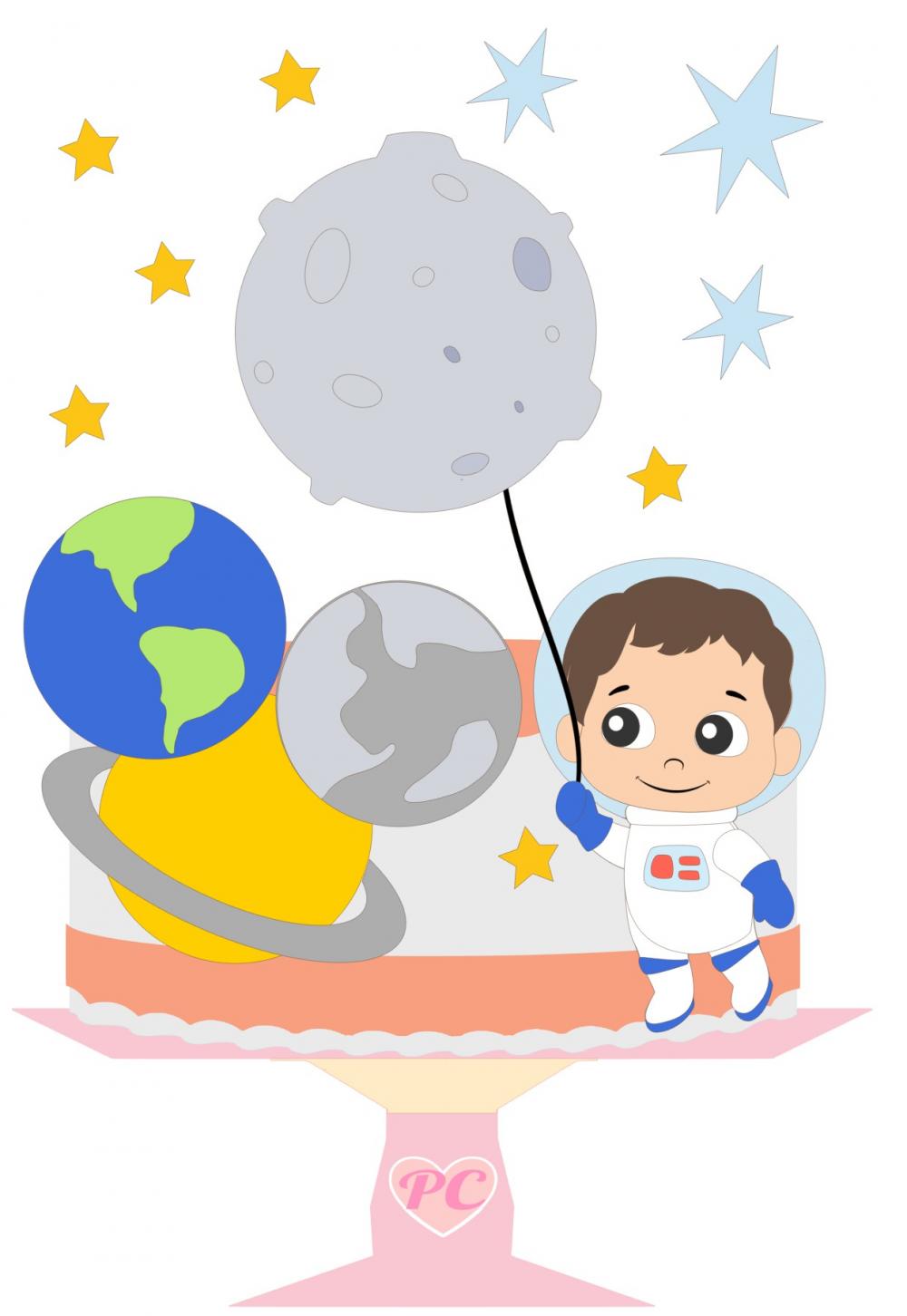 Arquivo de Corte Topo de Bolo - Astronauta