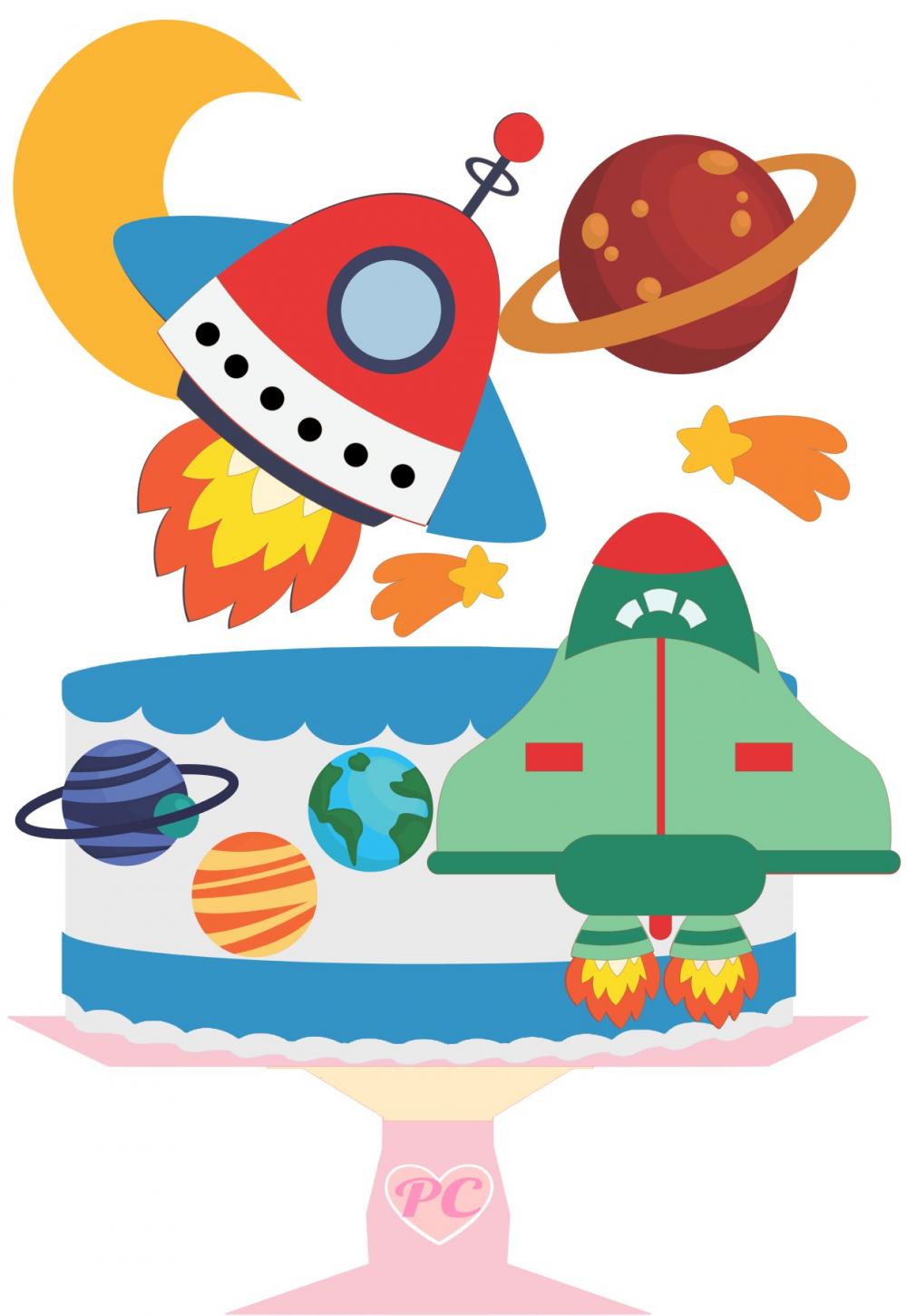 Arquivo de Corte Topo de Bolo - Astronauta