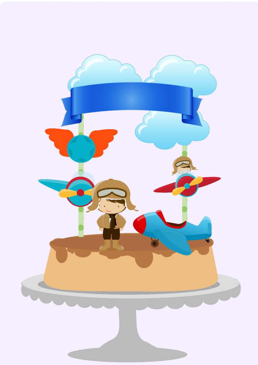 Arquivo de Corte Topo de Bolo - Aviador