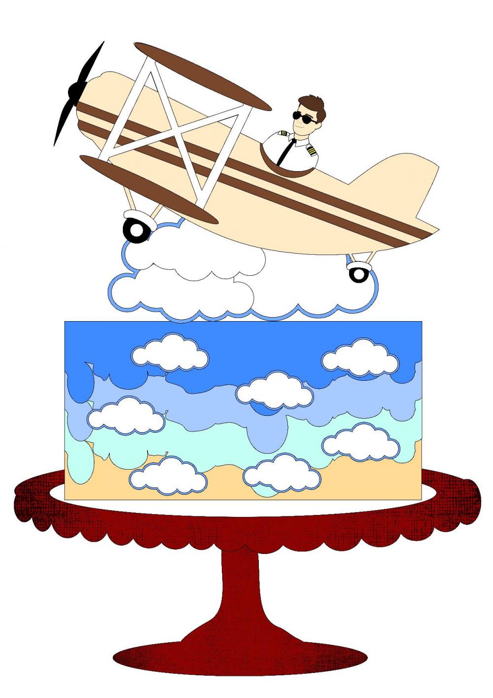 Arquivo de Corte Topo de Bolo - Aviador