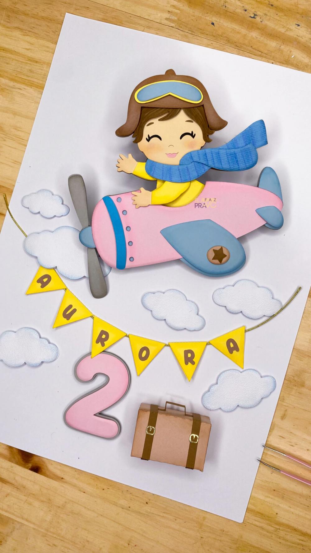 Arquivo de Corte Topo de Bolo - Aviador