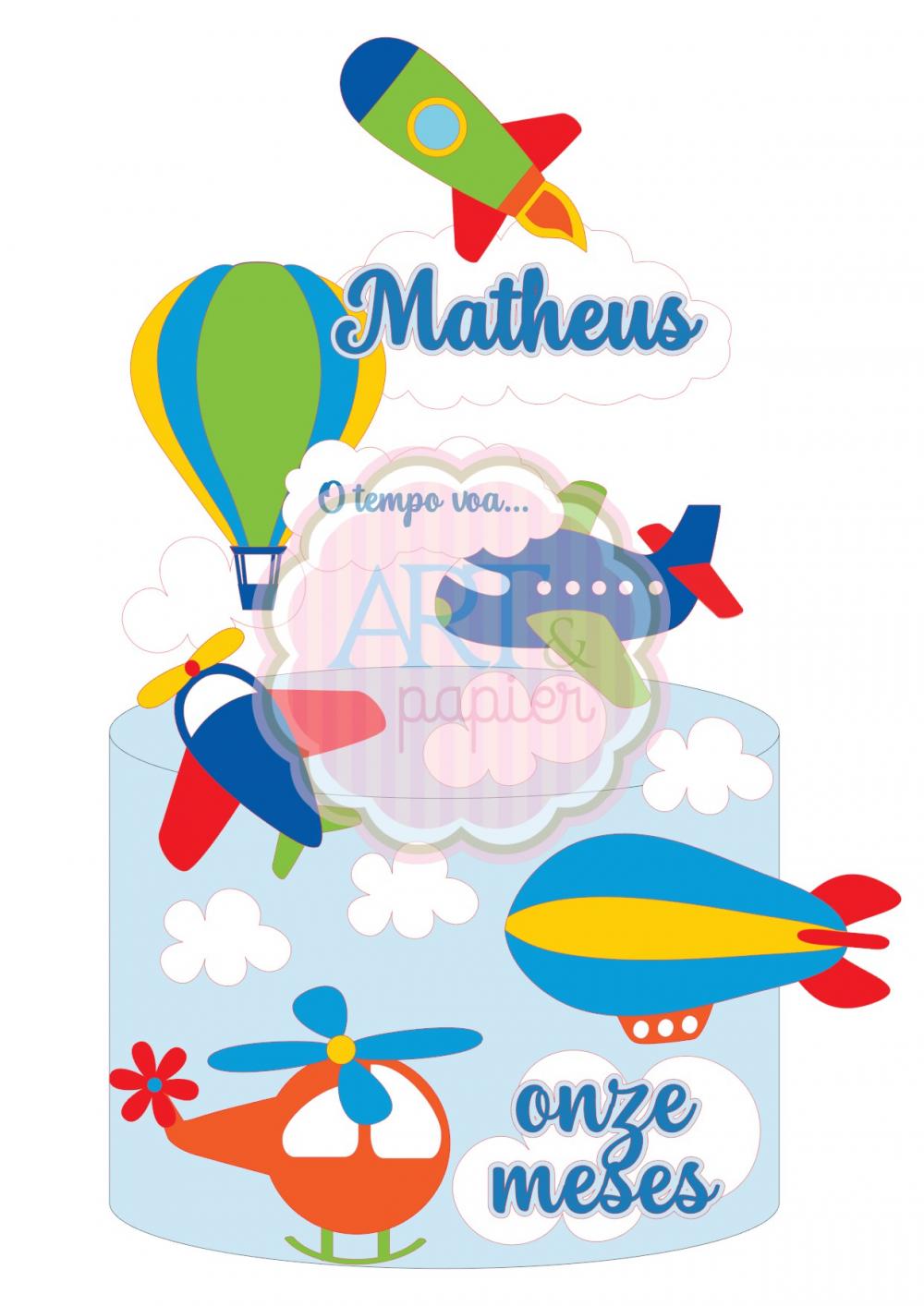 Arquivo de Corte Topo de Bolo - Aviador