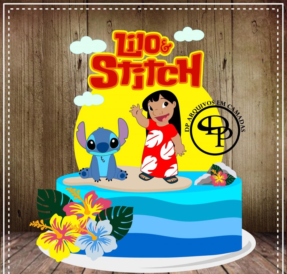 Arquivo de Corte Topo de Bolo - Lilo e Stich