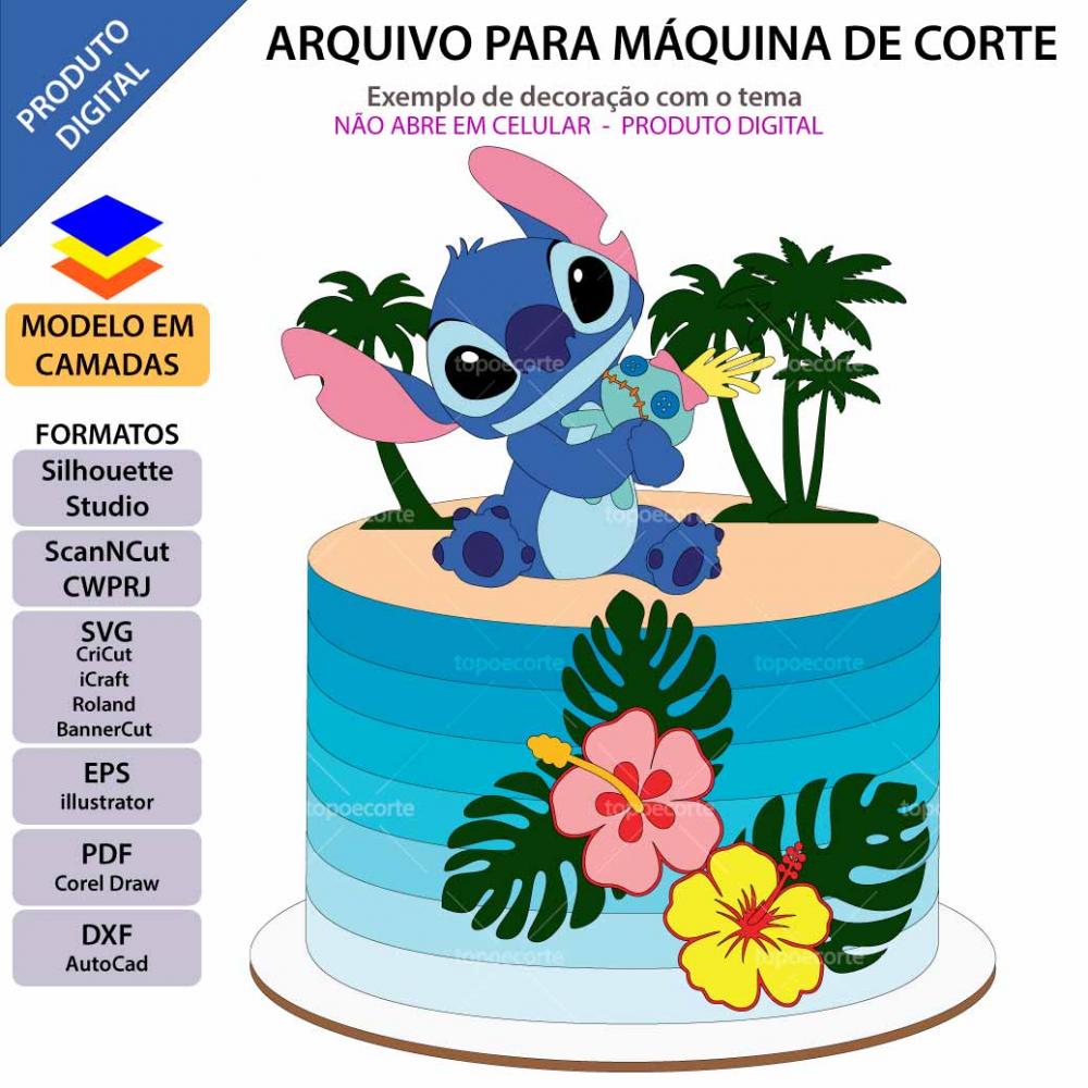 Arquivo de Corte Topo de Bolo - Lilo e Stich