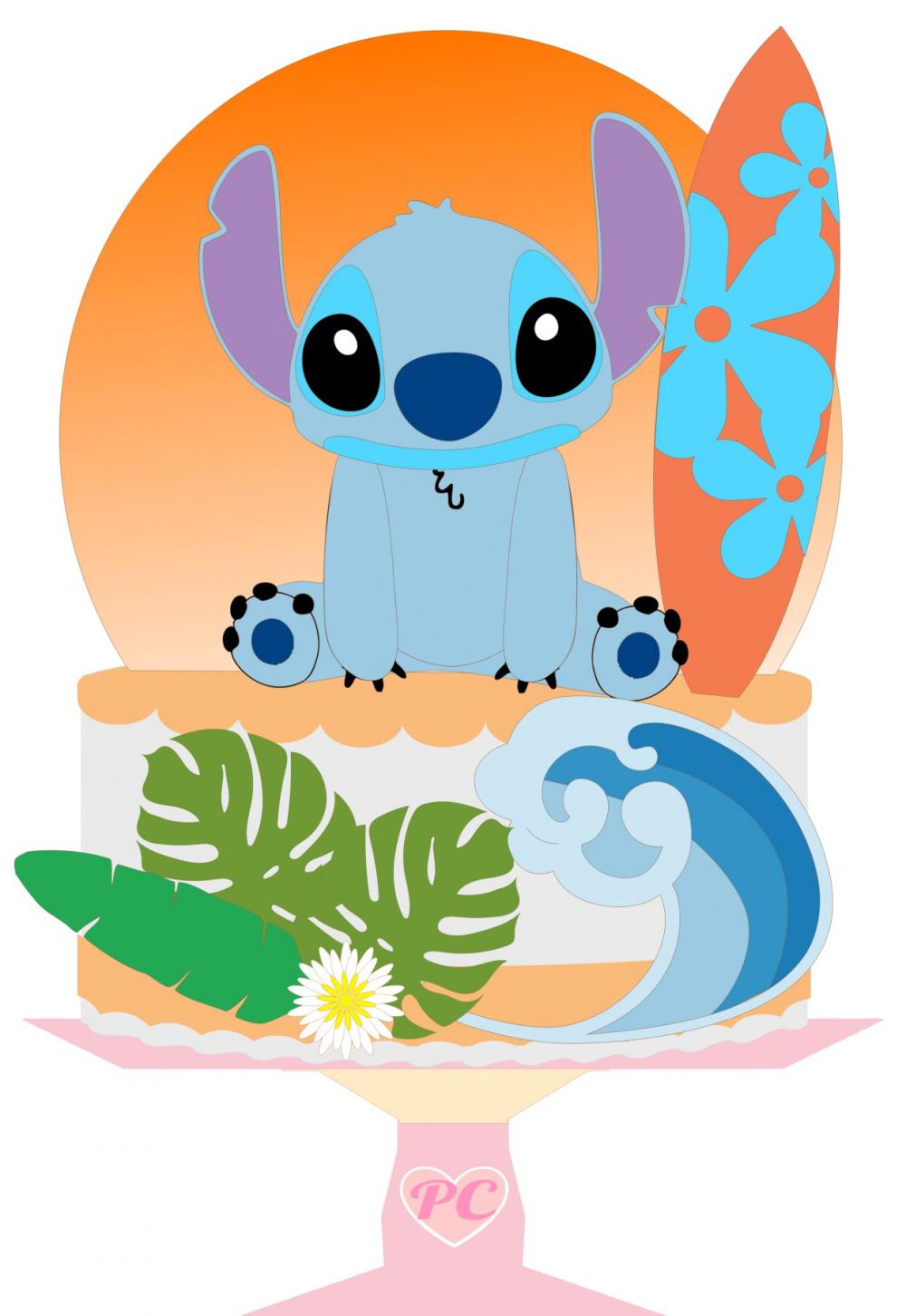 Arquivo de Corte Topo de Bolo - Lilo e Stich