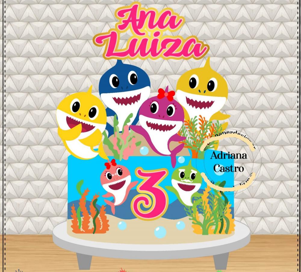 Arquivo de Corte Topo de Bolo - Baby Shark