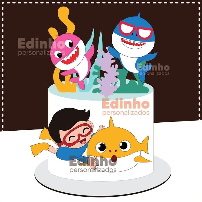 Arquivo de Corte Topo de Bolo - Baby Shark