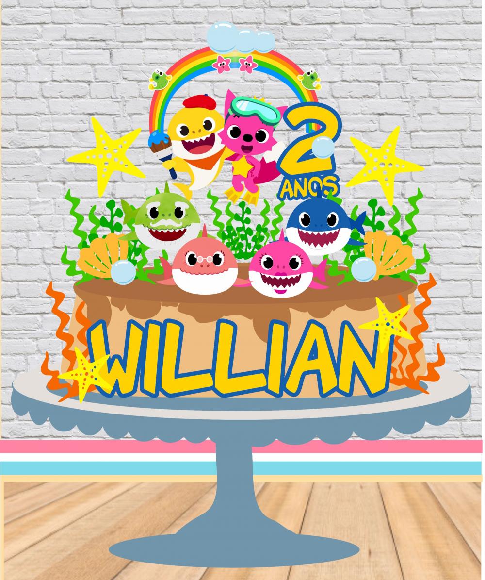 Arquivo de Corte Topo de Bolo - Baby Shark