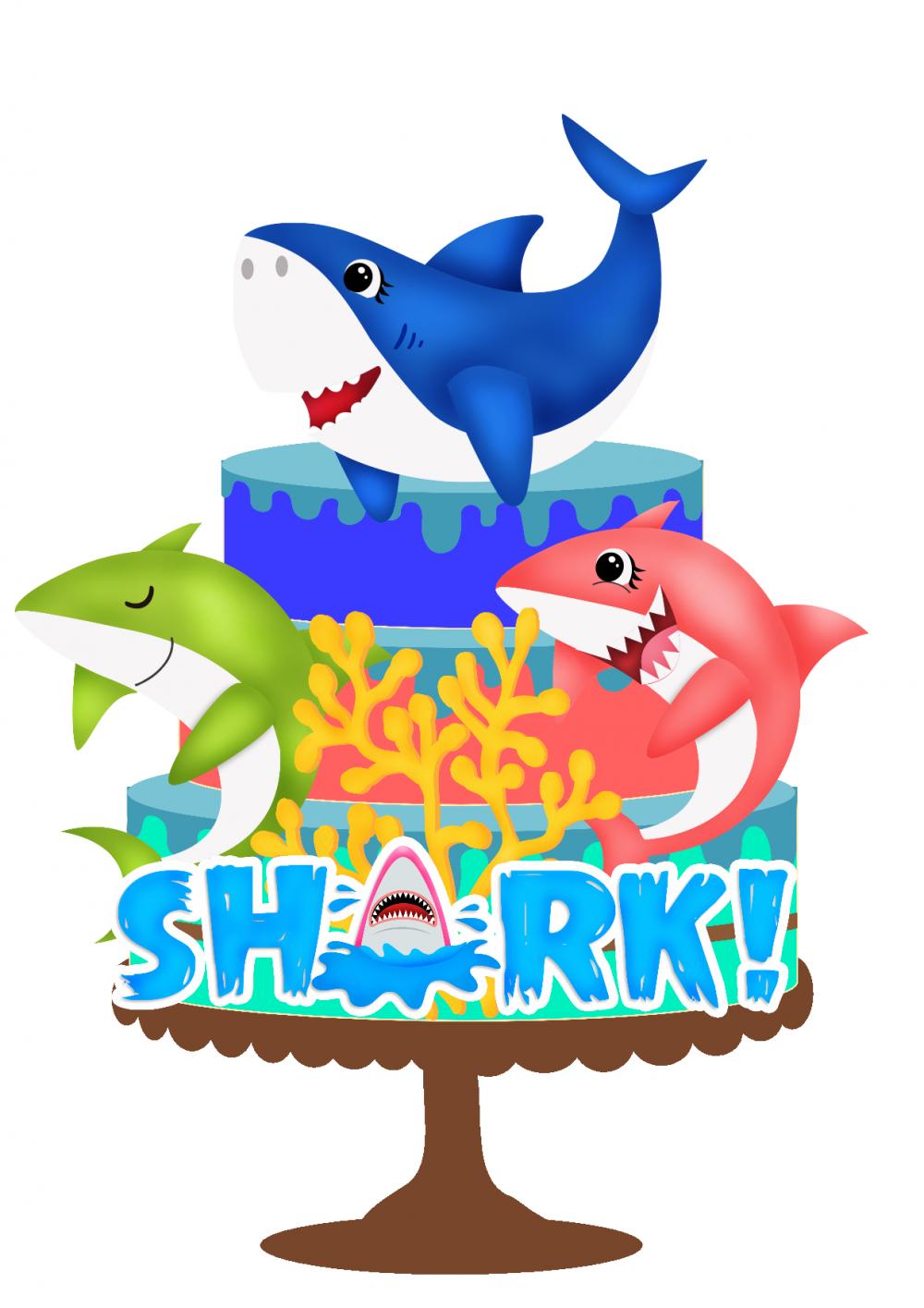 Arquivo de Corte Topo de Bolo - Baby Shark