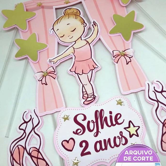Arquivo de Corte Topo de Bolo - Bailarina