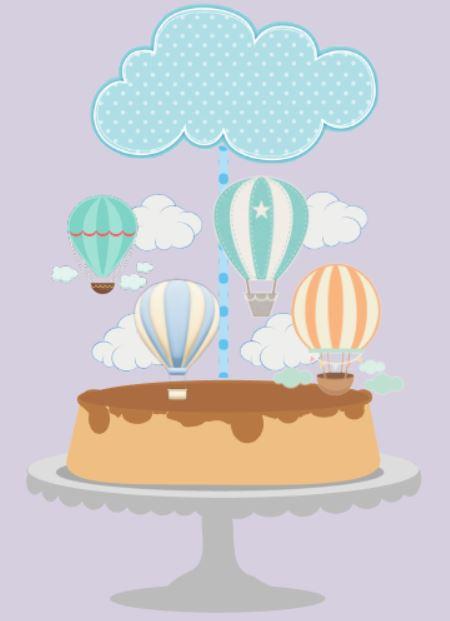 Arquivo de Corte Topo de Bolo - Balão