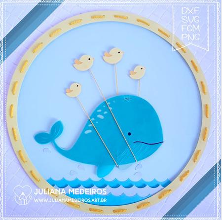 Arquivo de Corte Topo de Bolo - Baleia