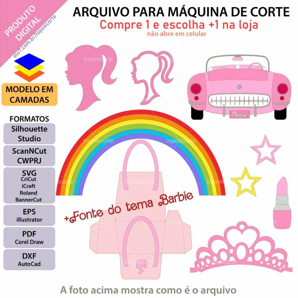 Arquivo de Corte Topo de Bolo - Barbie