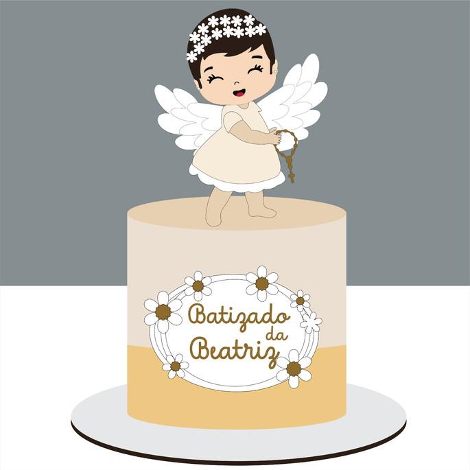 Arquivo de Corte Topo de Bolo - Batizado