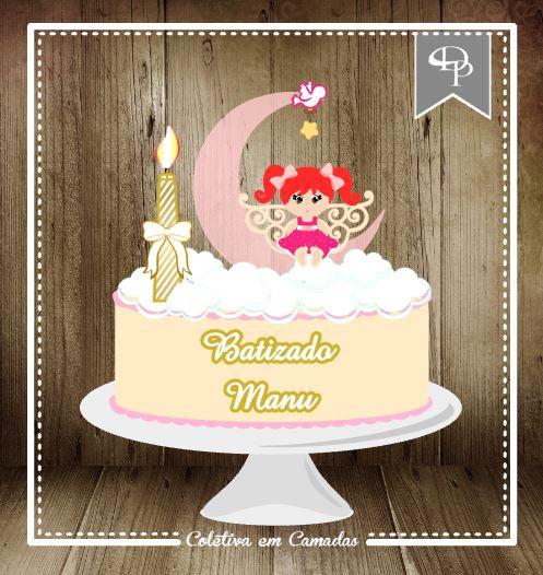 Arquivo de Corte Topo de Bolo - Batizado