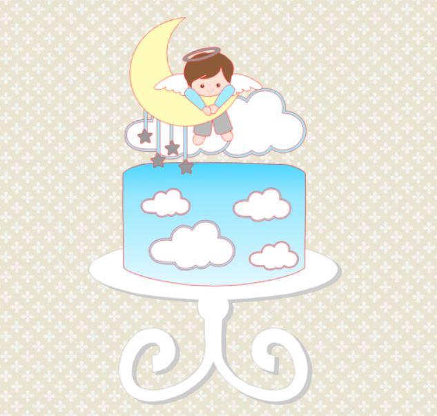 Arquivo de Corte Topo de Bolo - Batizado