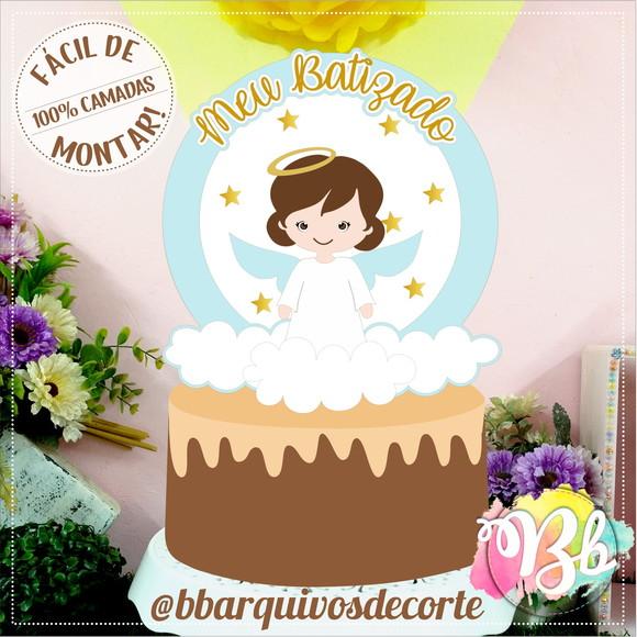 Arquivo de Corte Topo de Bolo - Batizado