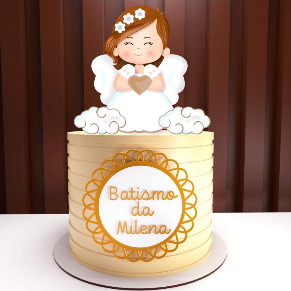 Arquivo de Corte Topo de Bolo - Batizado