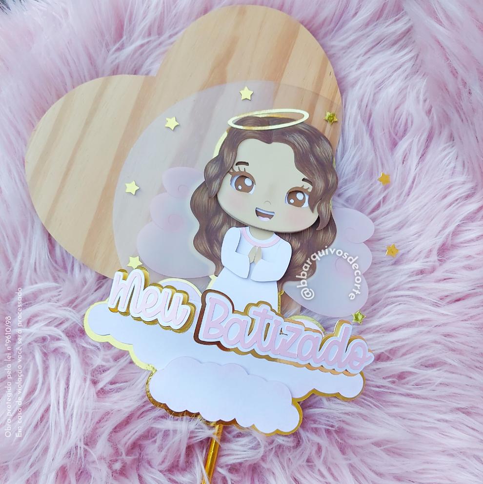 Arquivo de Corte Topo de Bolo - Batizado