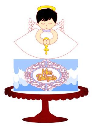 Arquivo de Corte Topo de Bolo - Batizado