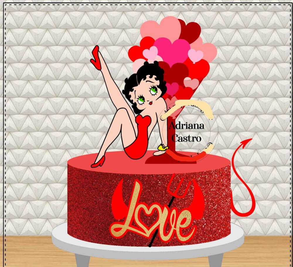 Arquivo de Corte Topo de Bolo - Betty Boop